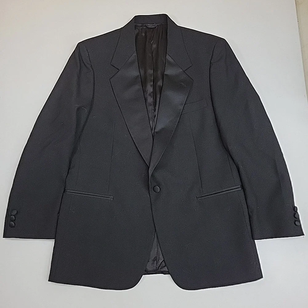 VTG Kuppenheimer Suit Jacket Blazer‎ Size 42R Black  Preppy Trendy Comfy Formal